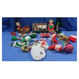 Variety of Christmas Ornaments, plastic, yarn,