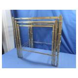 3 Metal And Glass End Tables, 20x12x19.5"