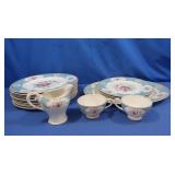 Vintage Myott Staffordshire "Rose Blue" Pattern