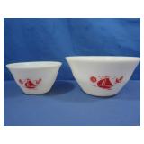 Vintage McKee Milk Glass Sailboat Mixing Bowls
