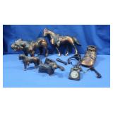 Bronze Figures-Baby Shoe, Horse, Bulldog & More