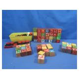 Vintage Wooden Baby ABC Blocks,Wooden Checkers