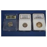 2 Graded  2004 Proofs(Sacagawea Dollar,Jefferson