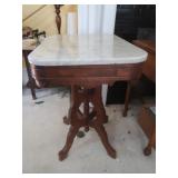 Antique Marble Top End Table-18x25x28"