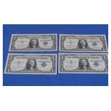 4-$1 Silver Certificates 2-1957, 2-1957B