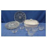Glass Cake Servers, Casserole Dish with lid and