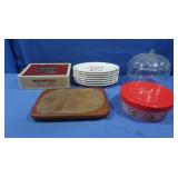 Glass Lidded Candy Dish,Pfaltzgraff Plates&more