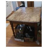 Vintage Wooden Table w/5 wheeled legs & 3 extra