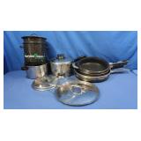 Skillets, Pots, Steamer Pot, Lids & More