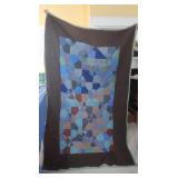 Hand-stitched White&Red Quilt(flaws) 80x82"
