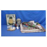 Painted Slate, Latch Hook Decorative Rug,