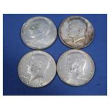 4 Kennedy Clad Half Dollars-40% Silver