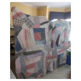 1923 Handstitched Quilt, poor cond-81"x72"