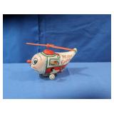 Tin Litho Anthropomorphic Santa Claus Helicoper