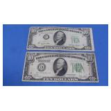 1928-B,1950 $10 Bills