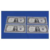 4 $1 Silver Certificates 3-1957,1-1957A