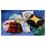 Vintage Afghan, Floral Towels,Tablecloth&Rug