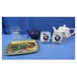 Decorative Teapot, Steelers Glasses, Tray and more