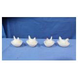 4 Vintage Wstmld. Glass Hen on Nests