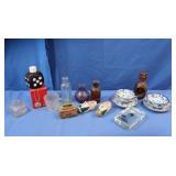Vintage sm. Bottles, sm. Nutcracker,