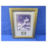 Joe DiMaggio Framed Stamp&Batting Poster