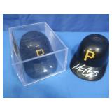 2 Autographed Pirates Mini Helmets