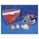 Mini  Hockey Goalie Autographed Mask& 2 Cards of
