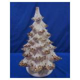 Vintage Ceramic Tree w/Gold Trim/Base-no Bulbs