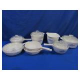 Corningware Blue Snowflower Baking Dishes,Lids