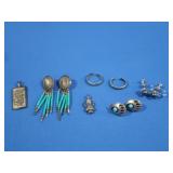 Sterling Earrings w/stones,Sterling
