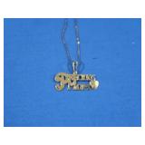 14K Chain, Precious Mom Charm, 1.5"