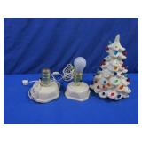 Vintage Ceramic Christmas Tree w/2 bases