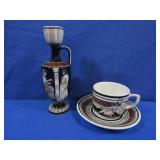 Handmade Greece Pitcher,Cup&Saucer