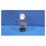 Vintage Painted Glass Santa Candy Holder