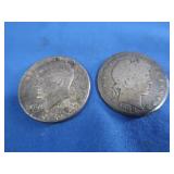 1980 Silver Half Dollar,1964 Silver Half Dollar