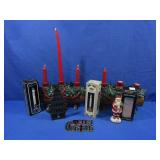 Altantic Mold Painted Yule Log Candle Holder w/