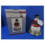 Snowman Musical Cookie Jar in box