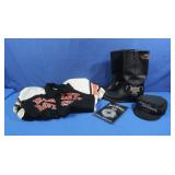 Harley Davidson Leather Riding Boots,Button-up