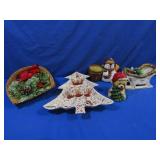 Vintage Christmas Dï¿½cor&Ceramic Tree Dish