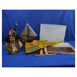 Vntg Pgh Pirate Penant, Pa Placemats,Boat Clock