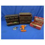 Jewelry Boxes w/Jewelry,Lighter in Gun Form,Mickey