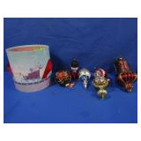 Vtg Glass Ornaments, 3 NWT Ornaments
