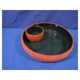 Italian Made Terra Cotta Pottery Chip&Dip