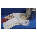 Linens&Cloth Napkins w/Metal Bucket