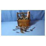 Silverware in Wooden Carry Case