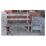 Wooden Park Bench-44"x35"&Wooden Children