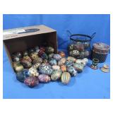 Handpainted Wooden Eggs,Egg Stand,Wire