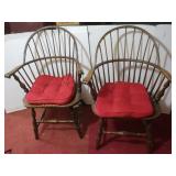Vintage Wooden Cane Back Chairs w/cushions