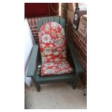 Green Wooden Adirondak Chair w/Cushion