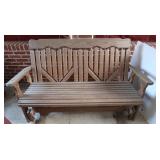 Wooden Glider/Bench w/Cushion 55"Lx38"